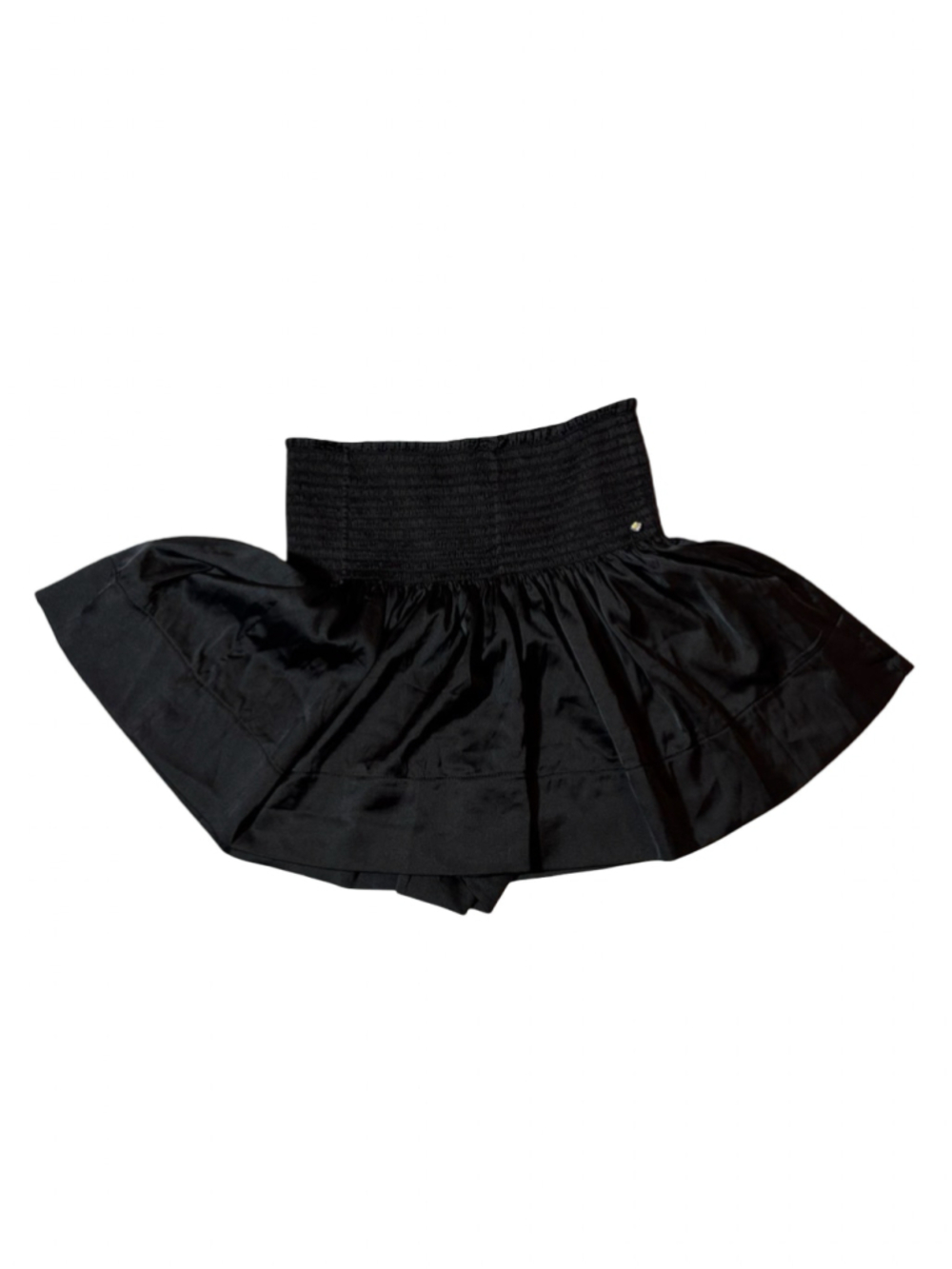 Natural Life M Black Smocked High Waist Flowy Mini Skort Boho Festival Shorts